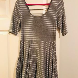 Grey and white stripped sundress